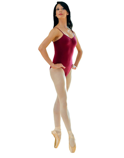 Body danza classica da donna Medora in Cottonlycra nera con spalline sottili, microfibra e pettorina antisudore, Wish Dance Shop