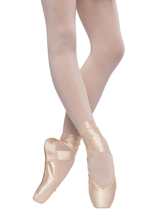 Punte da danza classica Grishko NOVICE modello 2007, ideali per principianti, con scarpette e fasce di supporto.