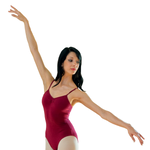 Load image into Gallery viewer, MEDORA (RD/NA/B/S) - Body Danza Classica da donna in Cottonlycra Bielastica nera spalline singole Sottili con microfibra con Pettorina antisudore sul petto
