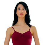 Load image into Gallery viewer, MEDORA (RD/NA/B/S) - Body Danza Classica da donna in Cottonlycra Bielastica nera spalline singole Sottili con microfibra con Pettorina antisudore sul petto
