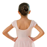 Load image into Gallery viewer, PACHITA (RD/NA) - Body Danza Classica Mezza Manica Corta da Bambina in Cotone Bielastico con Elastamero foderato sul Petto in Microfibra Anrisudore con Applicazione cucita di Gonnellino in velo di Chiffon
