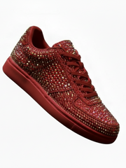 Load image into Gallery viewer, RUBIN (FCE) - Sneaker in Camoscio Vegan e Swarovski Boreali Suola Rossa in Gommina e Resina Tecnica
