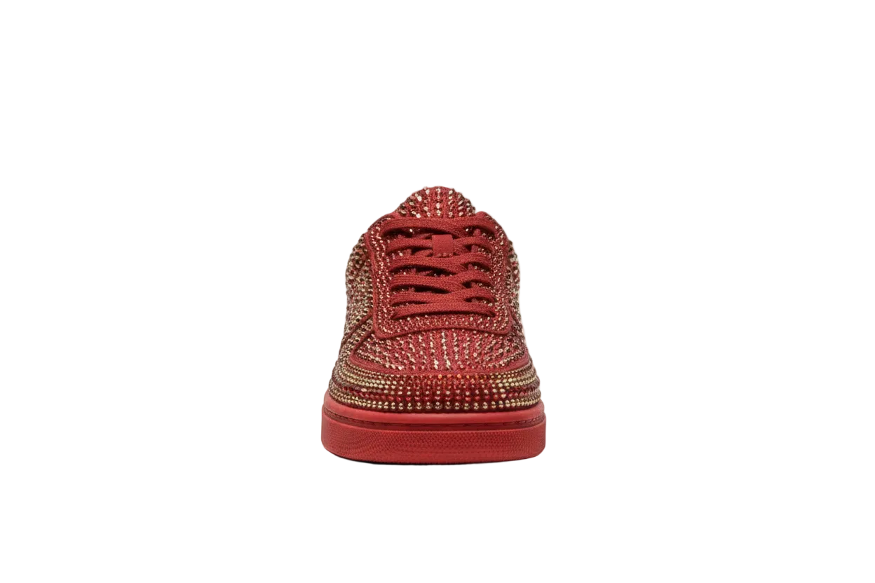 Sneaker Rubin De Lux Wish Dance Shop in camoscio vegan con Swarovski Boreali, suola rossa in gomma e resina tecnica, dettaglio colorato