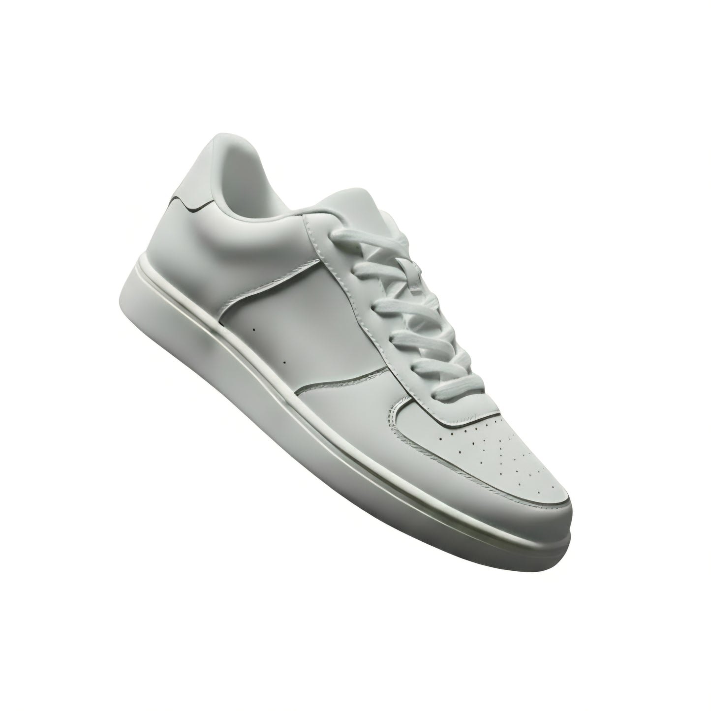 Sneaker in ecopelle bianca THOR L0701FCE con suola bianca, dettagli in gomma e resina tecnica, cerchi neri, Wish Dance Shop