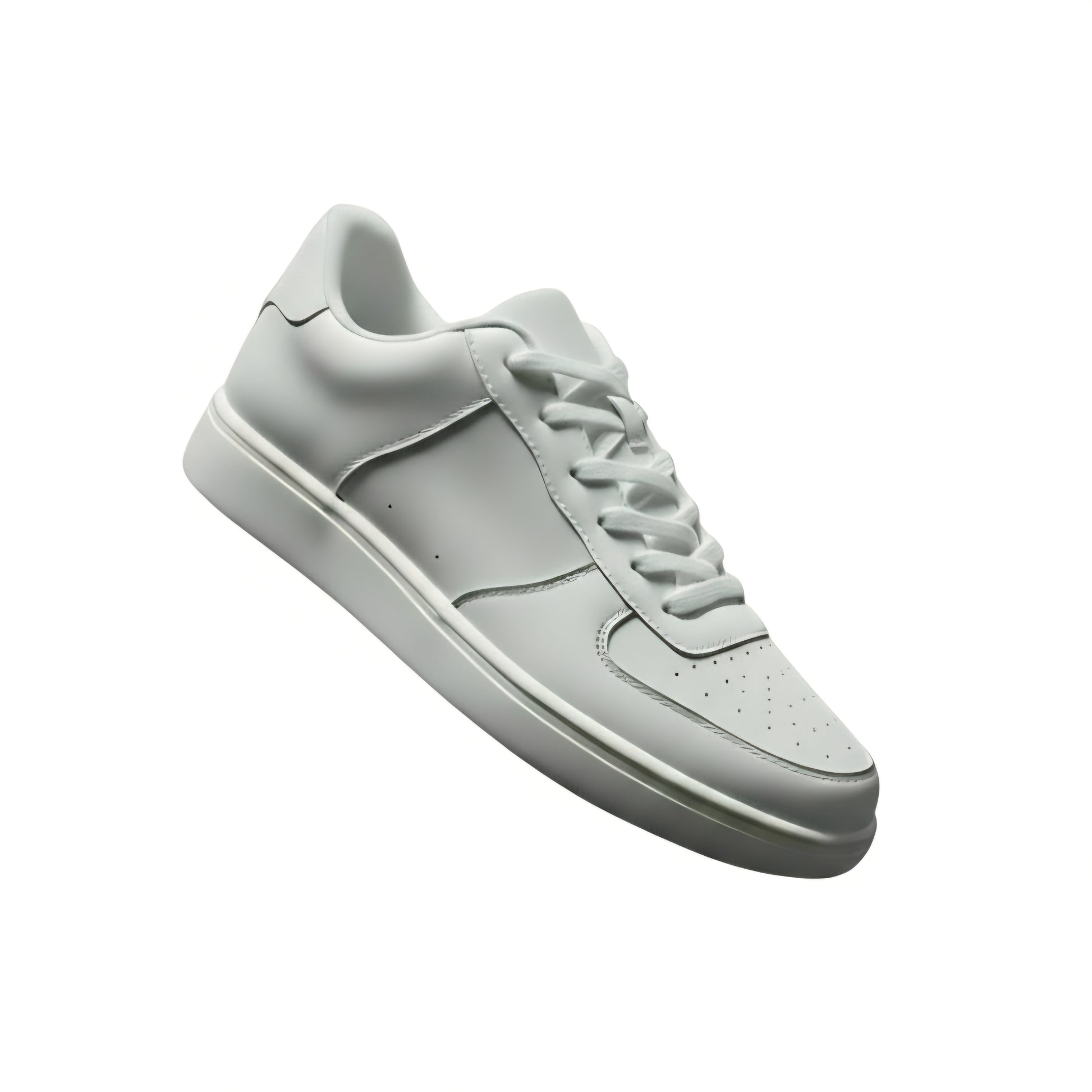 Sneaker in ecopelle bianca THOR L0701FCE con suola bianca, dettagli in gomma e resina tecnica, cerchi neri, Wish Dance Shop