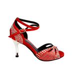 Load image into Gallery viewer, Deluxe Butterfly PW (L2PW) - Scarpa da Ballo in Raso Seta Rosso con Swarovski Boreali e Tacco a Stiletto e a Spillo Laminato Argento
