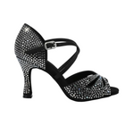 Carica immagine nella Galleria, BORBOLETA Dreams Deluxe (L2/L642CE) - Scarpa da Ballo in Raso Nero con Strass Boreali e Tacco a Rocchetto
