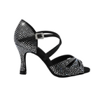 Carica immagine nella Galleria, BORBOLETA Dreams Deluxe (L2/L642CE) - Scarpa da Ballo in Raso Nero con Strass Boreali e Tacco a Rocchetto
