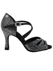 Carica immagine nella Galleria, BORBOLETA Dreams Deluxe (L2/L642CE) - Scarpa da Ballo in Raso Nero con Strass Boreali e Tacco a Rocchetto