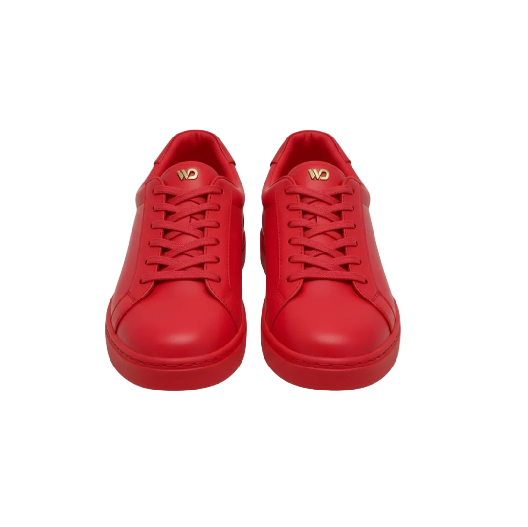 Sneaker ecopelle rossa ATACA Red Flame Vortex con suola in gomma e resina, dettagli neri e design leggero e flessibile.