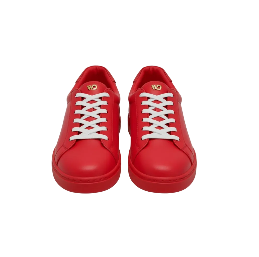 Sneaker ecopelle rossa Wish Dance Shop ATACA Red Flame Vortex con suola rossa in gomma e resina, dettagli neri e comfort leggero.