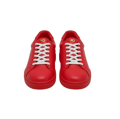 Sneaker ecopelle rossa Wish Dance Shop ATACA Red Flame Vortex con suola rossa in gomma e resina, dettagli neri e comfort leggero.