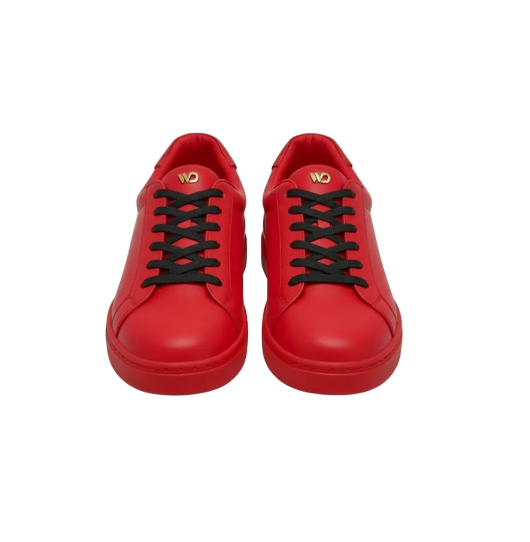 Sneaker ecopelle rossa ATACA Red Flame Vortex con suola rossa in gomma e resina, dettaglio nero e design leggero e flessibile