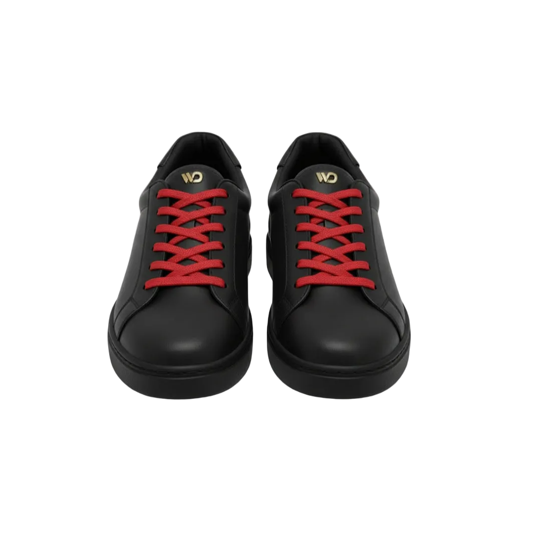 Sneaker ecopelle nera Wish Dance Shop ATACA Black Vortex con suola in gomma e resina, dettagli rossi e design confortevole.
