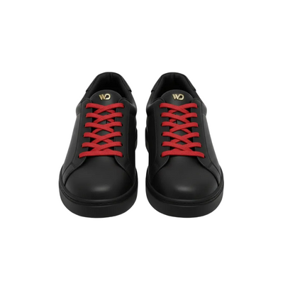 Sneaker ecopelle nera Wish Dance Shop ATACA Black Vortex con suola in gomma e resina, dettagli rossi e design confortevole.