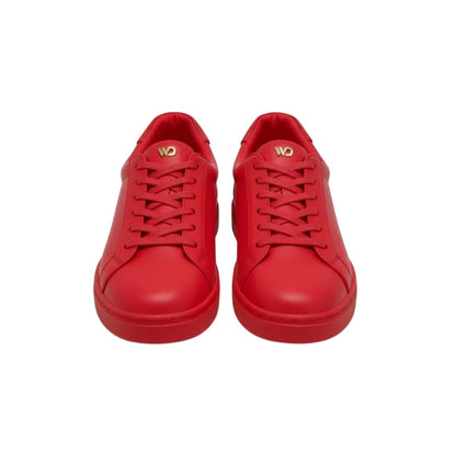 Sneaker ecopelle rossa ATACA Mercury Vortex con suola in gomma e resina, dettagli oro, comfort light flex, stile vegano.