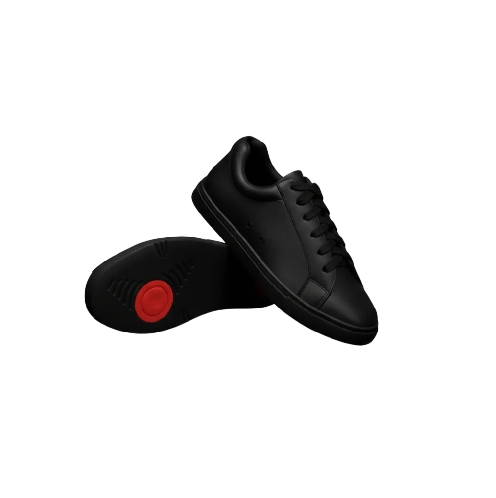 Sneaker ecopelle nera Wish Dance Shop ATACA Black Vortex con suola in gomma e resina, dettagli rossi e design comodo e flessibile.
