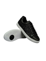 Load image into Gallery viewer, Ataca Vortice (FCE) - Sneaker in Glitter Nero Suola Bianca in Gommina e Resina Tecnica Cerchi Neri