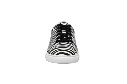 Sneaker ATACA Zebry White Vortex Wish Dance Shop in tessuto zebrato, con suola bianca in gomma e dettagli neri pivot.