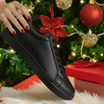 Carica immagine nella Galleria, Ataca Vortice (FCE) - Sneaker Ecopelle Totale Nera materiale Vegan confort Light Flex Suola Nera in Gommina e Resina Tecnica Cerchi Rossi
