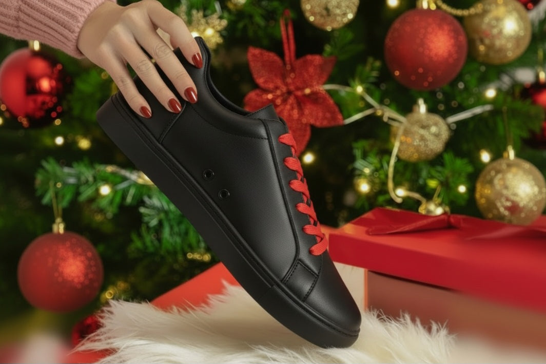 Sneaker ecopelle nera ATACA Black Vortex Wish Dance Shop con suola in gomma e resina, dettagli rossi e design leggero e flessibile