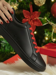 Carica immagine nella Galleria, Ataca Vortice (FCE) - Sneaker Ecopelle Totale Nera materiale Vegan confort Light Flex Suola Nera in Gommina e Resina Tecnica Cerchi Rossi