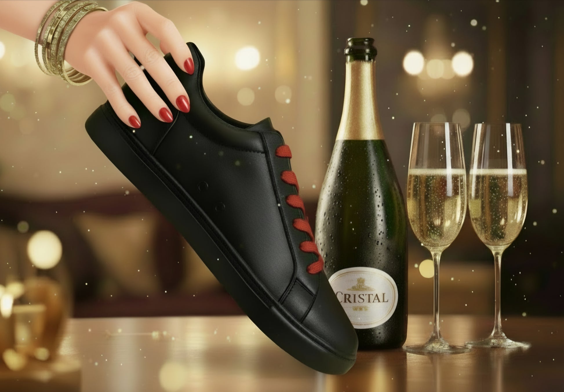 Sneaker ecopelle nera ATACA Black Vortex Wish Dance Shop con suola in gomma e resina, dettagli rossi e design confortevole.