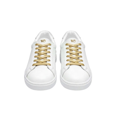 Sneaker ecopelle bianca ATACA Gabriel Vortex con suola in gomma e resina, dettagli oro e design leggero e flessibile.