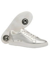 Carica immagine nella Galleria, Sneaker ecopelle totale silver ATACA Theia Vortex Wish Dance Shop con suola bianca in gomma e resina, comfort e stile vegan.