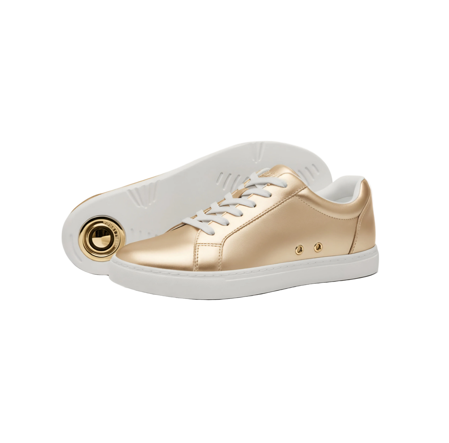 Sneaker ecopelle Wish Dance Shop ATACA Gioele Vortex in oro light, con suola bianca in gomma e dettagli pivot in oro.