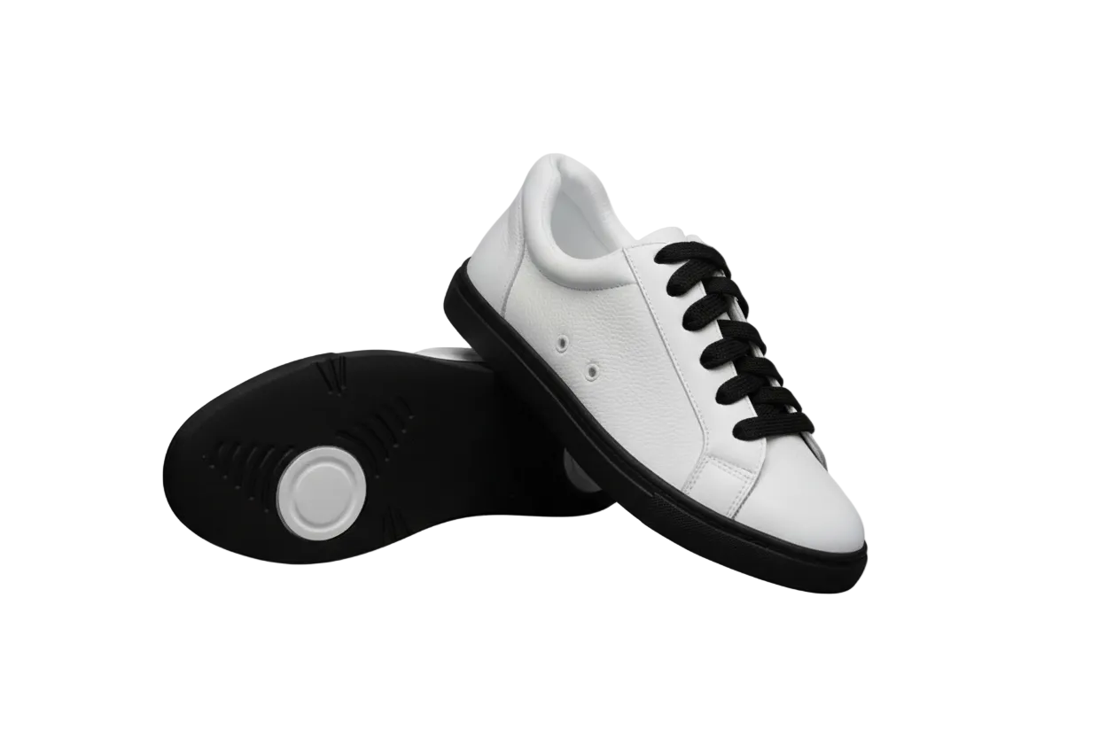 Sneaker ecopelle bianca ATACA White Vortex Wish Dance Shop, suola bianca in gomma e resina, dettagli neri e design leggero
