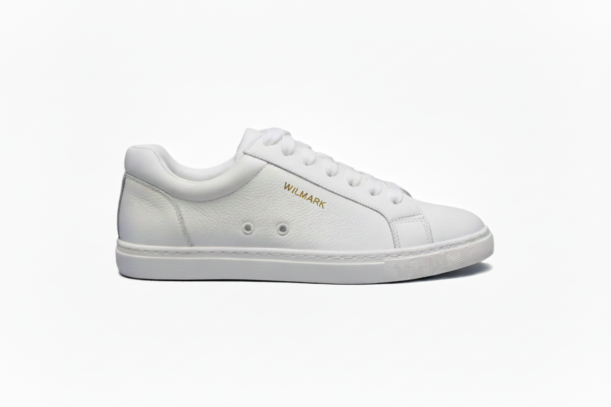 Sneaker ecopelle bianca ATACA White Vortex Wish Dance con suola in gomma e resina, dettagli neri e design leggero e flessibile.