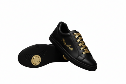 ATACA Versus Vortex (L0700FCE) - Vegan Leather Total Black Sneaker Vegan Light Flex comfort material Black Rubber and Technical Resin Sole Gold Pivot Rings