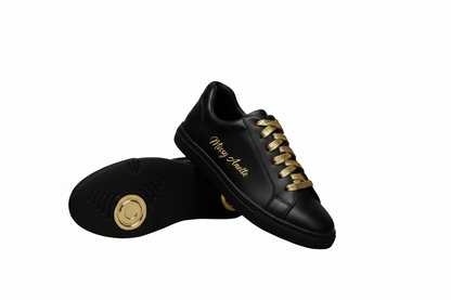 ATACA Versus Vortex (L0700FCE) - Vegan Leather Total Black Sneaker Vegan Light Flex comfort material Black Rubber and Technical Resin Sole Gold Pivot Rings