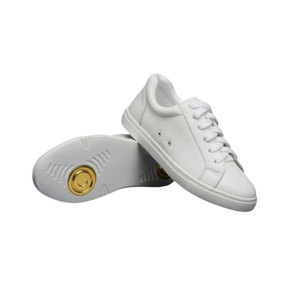 Sneaker ecopelle bianca ATACA Gabriel Vortex con suola in gomma e resina, dettagli oro e design confortevole.