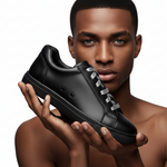 Load image into Gallery viewer, ATACA Black Mamba Vortex (L0700FCE) - Sneaker Ecopelle Totale Nera materiale Vegan confort Light Flex Suola Nera in Gommina e Resina Tecnica Cerchi Argento Pivot
