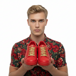 Carica immagine nella Galleria, ATACA Mercury Vortex (L0700FCE) - Sneaker Ecopelle Totale Rossa materiale Vegan confort Light Flex Suola Rossa in Gommina e Resina Tecnica Cerchi Oro Pivot
