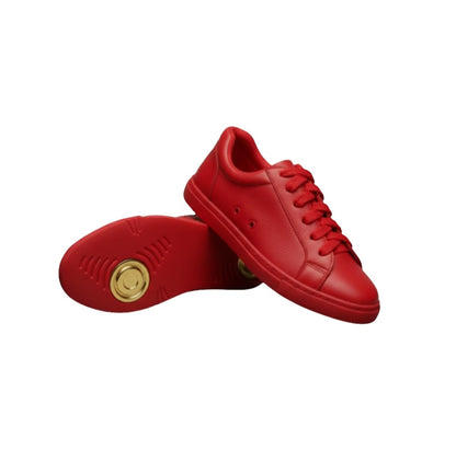 Sneaker ecopelle rossa ATACA Mercury Vortex con suola in gomma e resina, dettagli oro e comfort leggero, stile sportivo e trendy