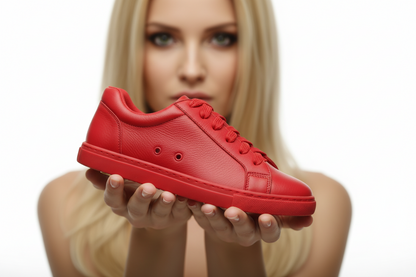 Sneaker ecopelle rossa ATACA Mercury Vortex Wish Dance Shop con suola in gomma e resina, dettagli oro e comfort leggero.