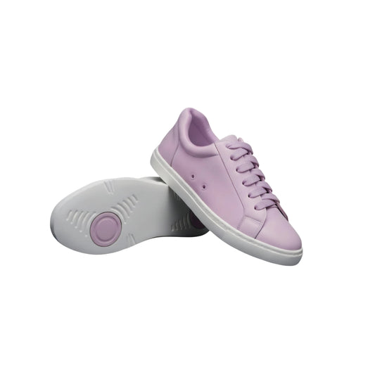 Sneaker ecopelle vegan Lilla Lavanda ATACA Lillà Vortex con suola bianca in gomma, design comodo e flessibile, dettaglio pivot.