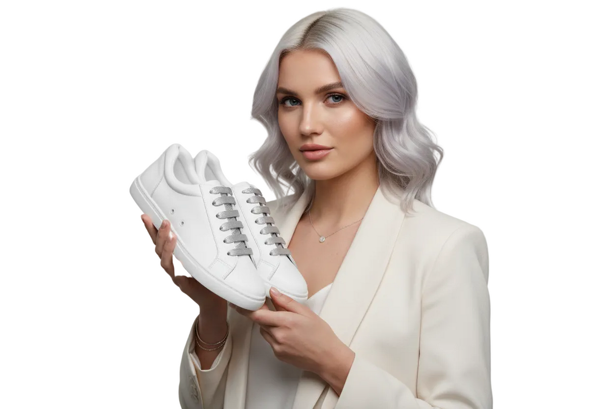 Sneaker ecopelle bianca ATACA Uriel Vortex con suola in gomma bianca, dettaglio cerchi argento e design light flex.