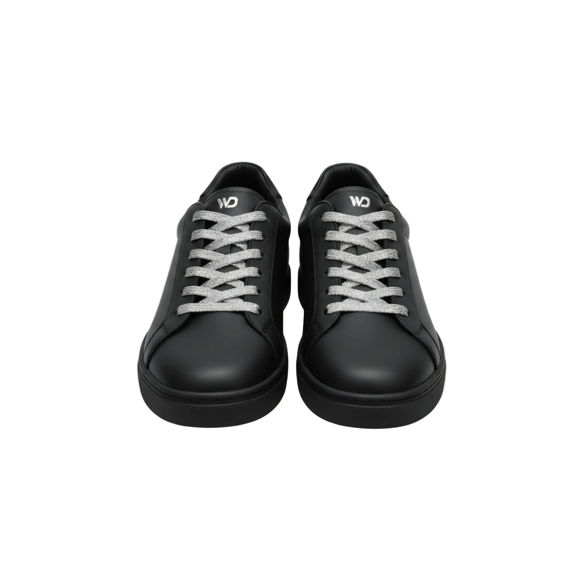 Sneaker ecopelle nera ATACA Black Mamba Vortex con suola in gomma e resina, dettagli argento e design leggero e flessibile.