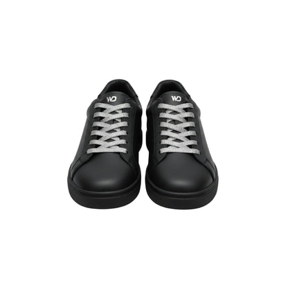 Sneaker ecopelle nera ATACA Black Mamba Vortex con suola in gomma e resina, dettagli argento e design leggero e flessibile.