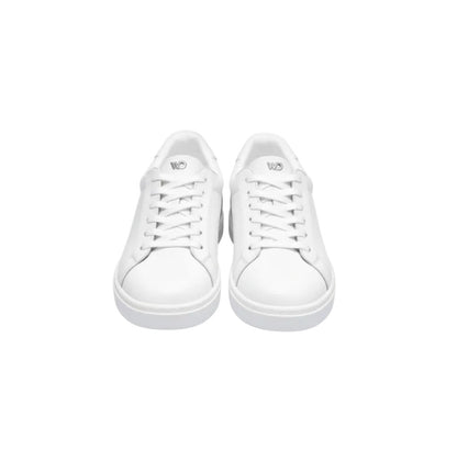 Sneaker ecopelle bianca ATACA Uriel Vortex con suola bianca in gomma e resina, dettagli argento pivot, comfort leggero e flessibilità.