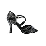 Carica immagine nella Galleria, BORBOLETA Dreams Deluxe (L2/L642CE) - Scarpa da Ballo in Raso Nero con Strass Boreali e Tacco a Rocchetto
