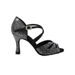 Carica immagine nella Galleria, BORBOLETA Dreams Deluxe (L2/L642CE) - Scarpa da Ballo in Raso Nero con Strass Boreali e Tacco a Rocchetto
