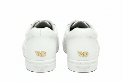 Sneaker ecopelle bianca Gabriel Vortex ATACA Wish Dance Shop, comfort light flex suola in gomma e resina, dettagli oro pivot.