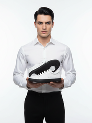 Load image into Gallery viewer, ATACA Dalmy Vortex (L0700FCE) - Sneaker Ecopelle Totale Bianca materiale Vegan confort Light Flex Suola Nera in Gommina e Resina Tecnica Cerchi Bianchi Pivot