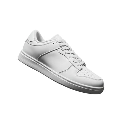 Sneaker ecopelle vegan Wish Dance Shop con suola bianca in gomma e resina, dettagli con cerchi neri.