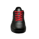 Load image into Gallery viewer, LOKI (L0702FCE) - Sneaker in Ecopelle Nera Vegan Suola Nera in Gommina e Resina Tecnica Cerchi Rossi
